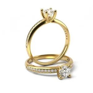 Zásnubný prsteň s bielym topásom a diamantmi ZP 9025