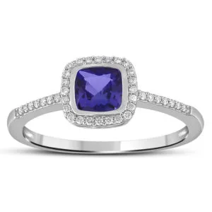 Zásnubný prsteň KATE s diamantmi a tanzanitom